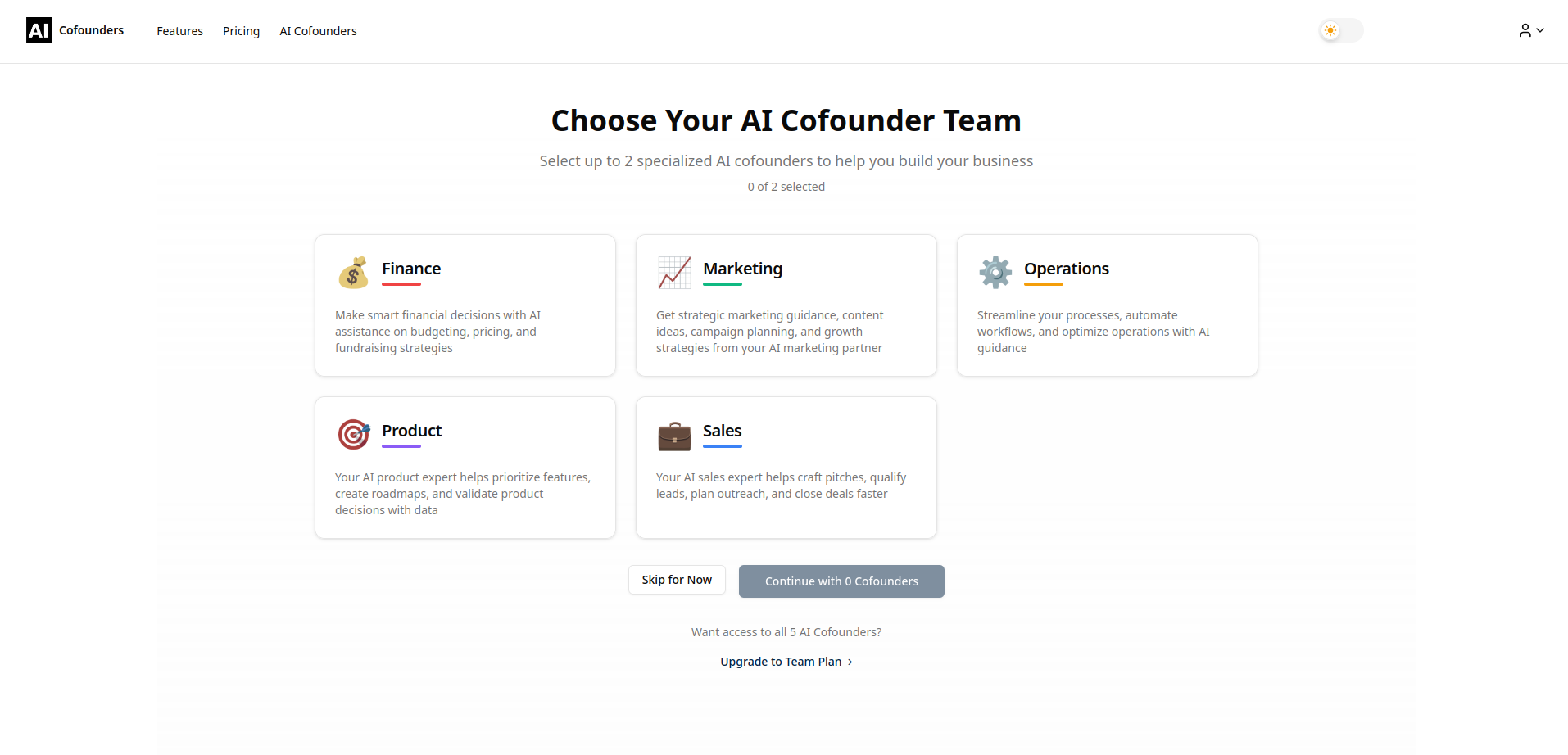 AI Cofounders — Your AI Cofounder Team That Executes